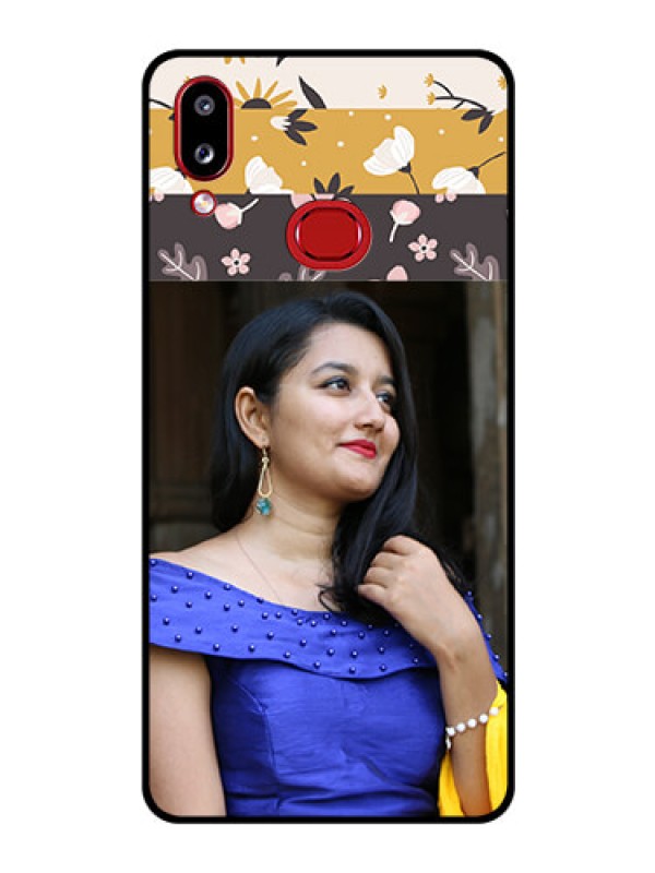 Custom Galaxy A10s Custom Glass Phone Case - Stylish Floral Design