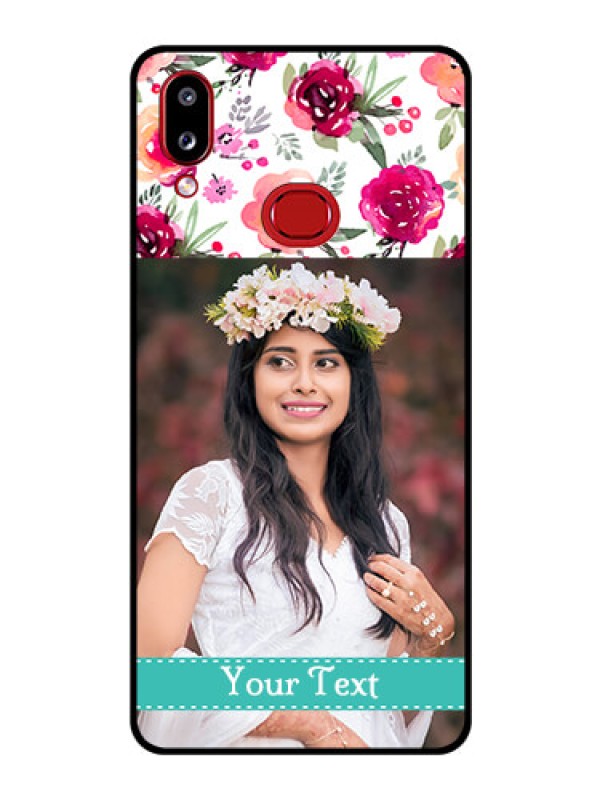 Custom Galaxy A10s Custom Glass Phone Case - Watercolor Floral Design