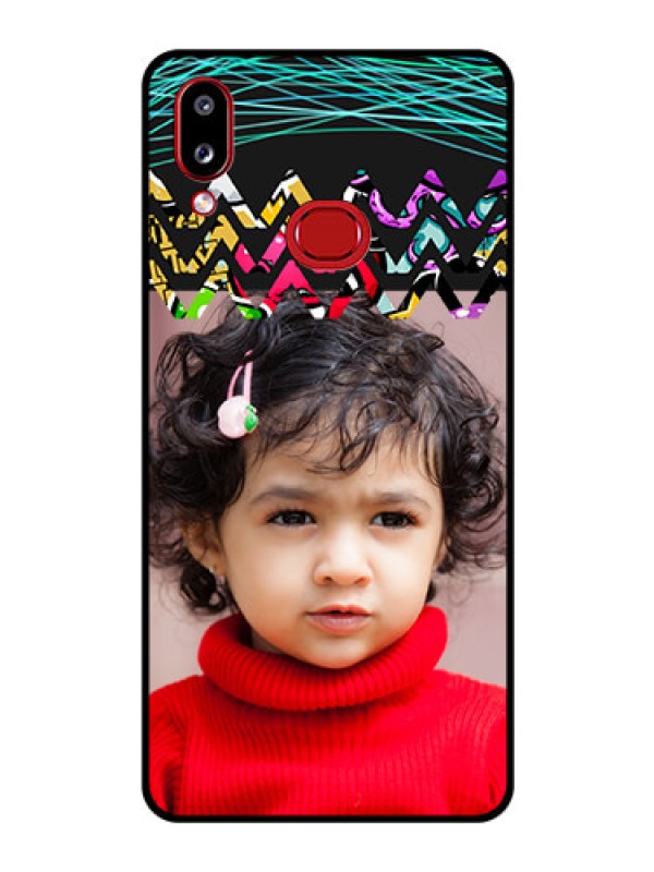 Custom Galaxy A10s Personalized Glass Phone Case - Neon Abstract Design