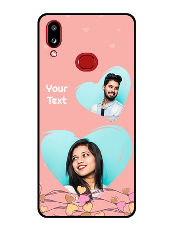 Custom Galaxy A10s Custom Glass Mobile Case - Love Doodle Design