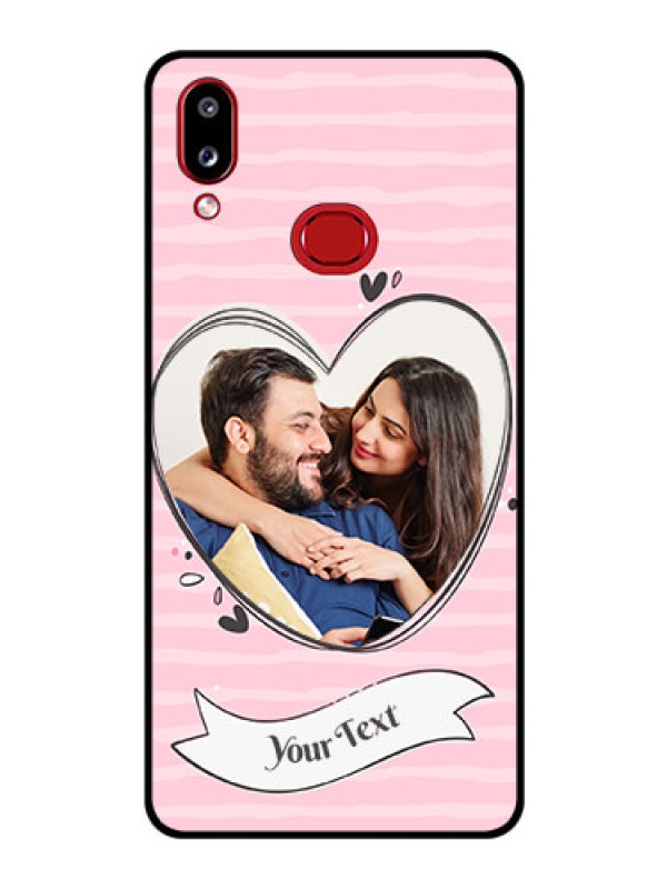 Custom Galaxy A10s Custom Glass Phone Case - Vintage Heart Design