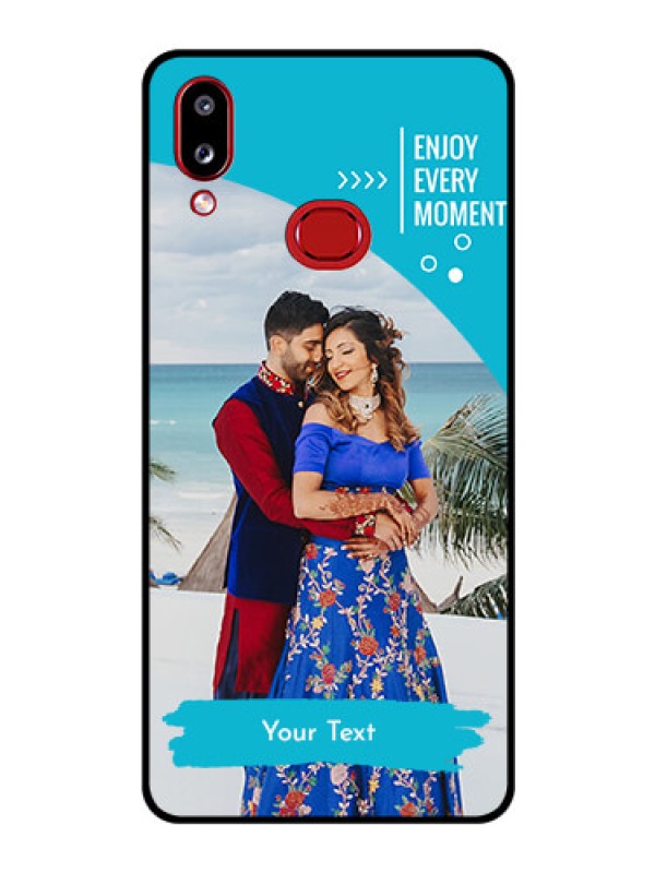 Custom Galaxy A10s Custom Glass Mobile Case - Happy Moment Design