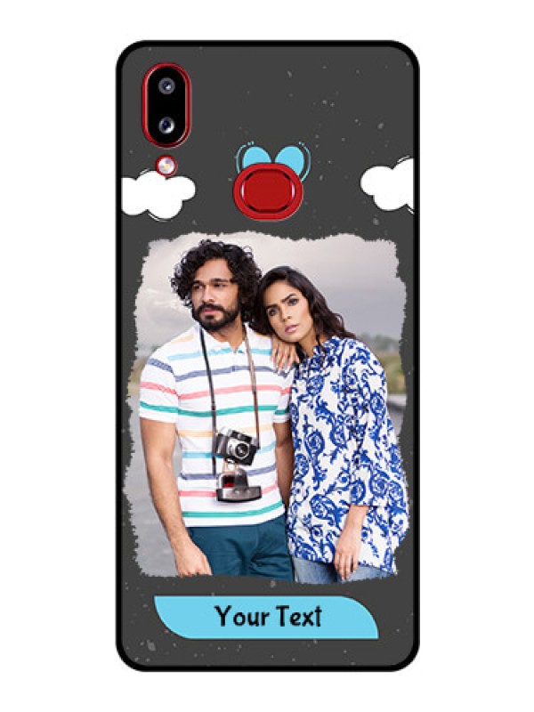 Custom Galaxy A10s Custom Glass Phone Case - Splashes with love doodles Design