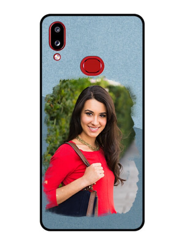 Custom Galaxy A10s Custom Glass Mobile Case - Grunge Line Art Design