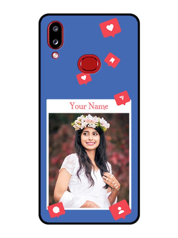 Custom Galaxy A10s Custom Glass Phone Case - Like Share And Comment Design