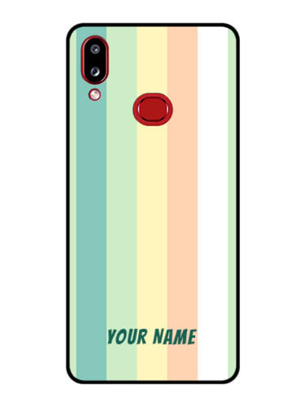 Custom Galaxy A10s Photo Printing on Glass Case - Multi-colour Stripes Design