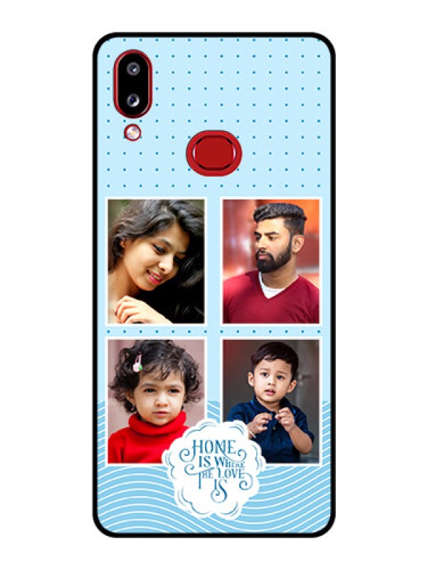 Custom Galaxy A10s Custom Glass Phone Case - Cute love quote with 4 pic upload Design