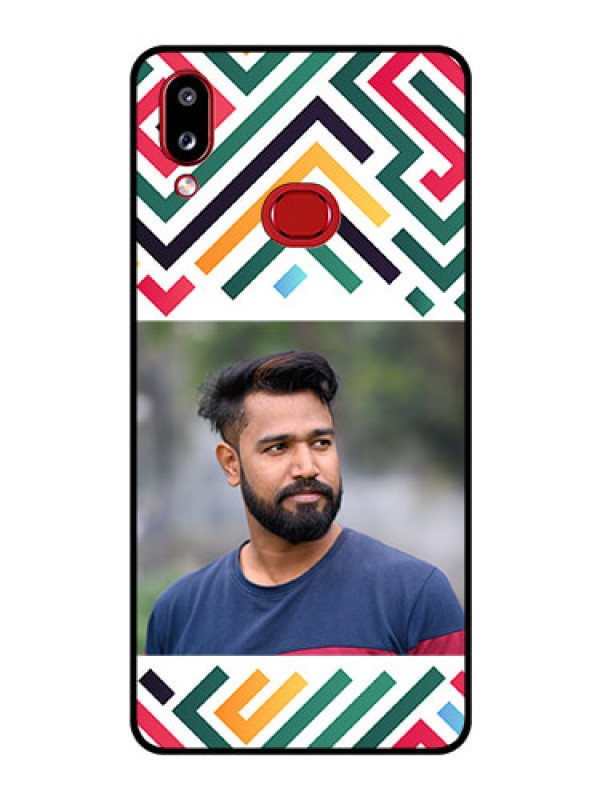 Custom Galaxy A10s Personalized Glass Phone Case - Colorful Maze Pattern Design