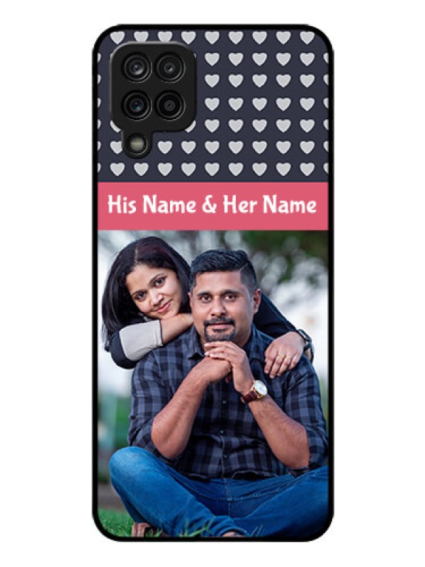 Custom Galaxy A12 Custom Glass Mobile Case - Love Symbols Design