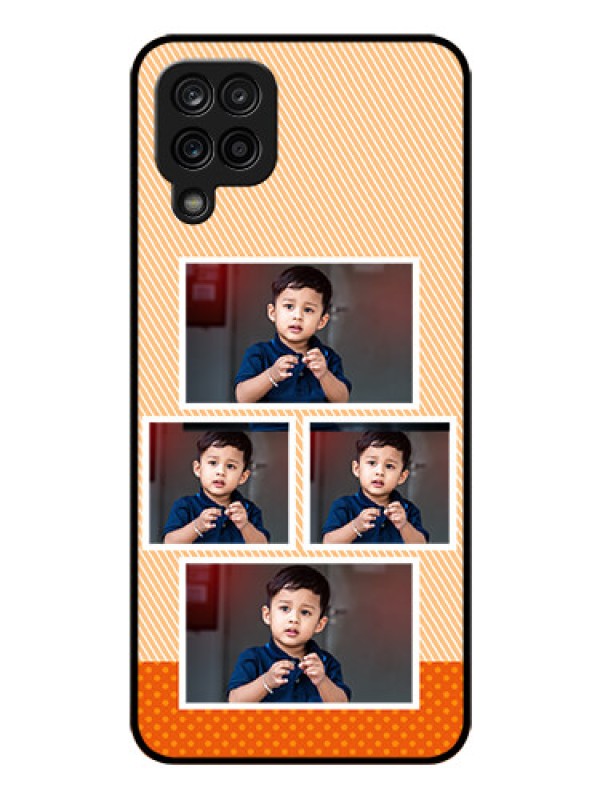 Custom Galaxy A12 Photo Printing on Glass Case - Bulk Photos Upload Design