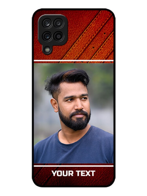 Custom Galaxy A12 Personalized Glass Phone Case - Leather Phone Case Design