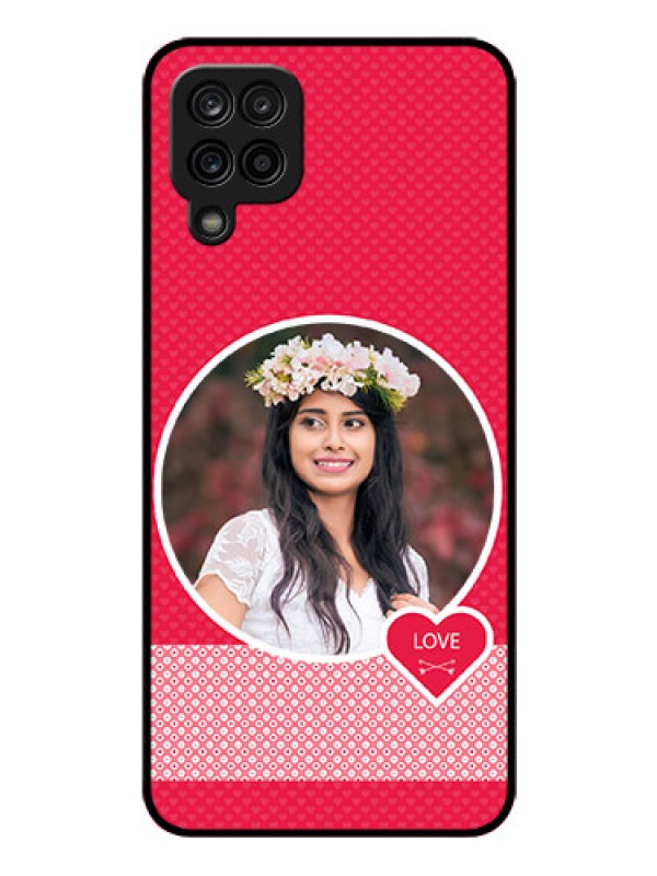 Custom Galaxy A12 Personalised Glass Phone Case - Pink Pattern Design