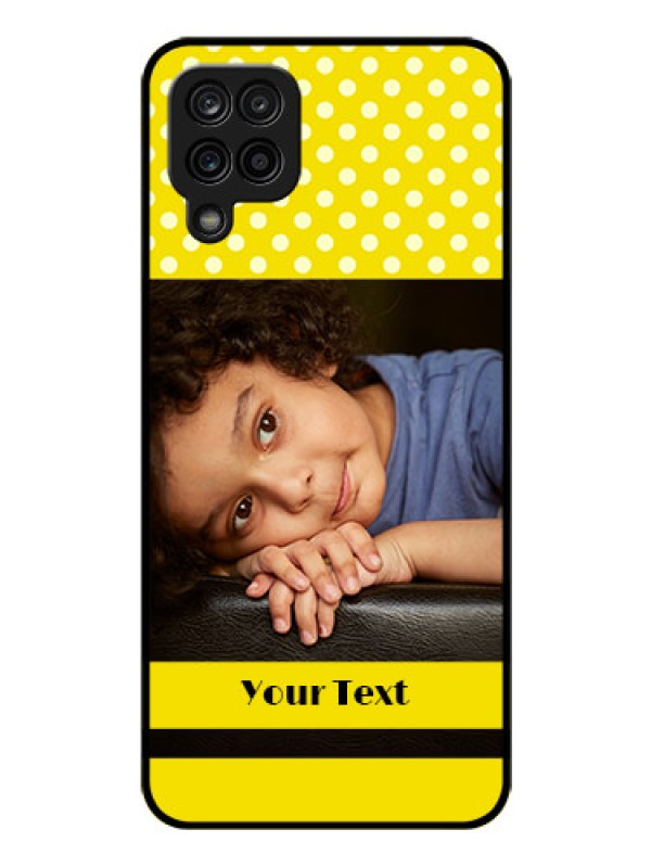 Custom Galaxy A12 Custom Glass Phone Case - Bright Yellow Case Design