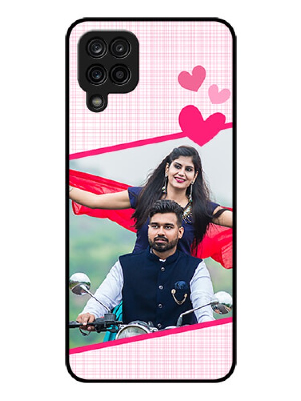 Custom Galaxy A12 Custom Glass Phone Case - Love Shape Heart Design