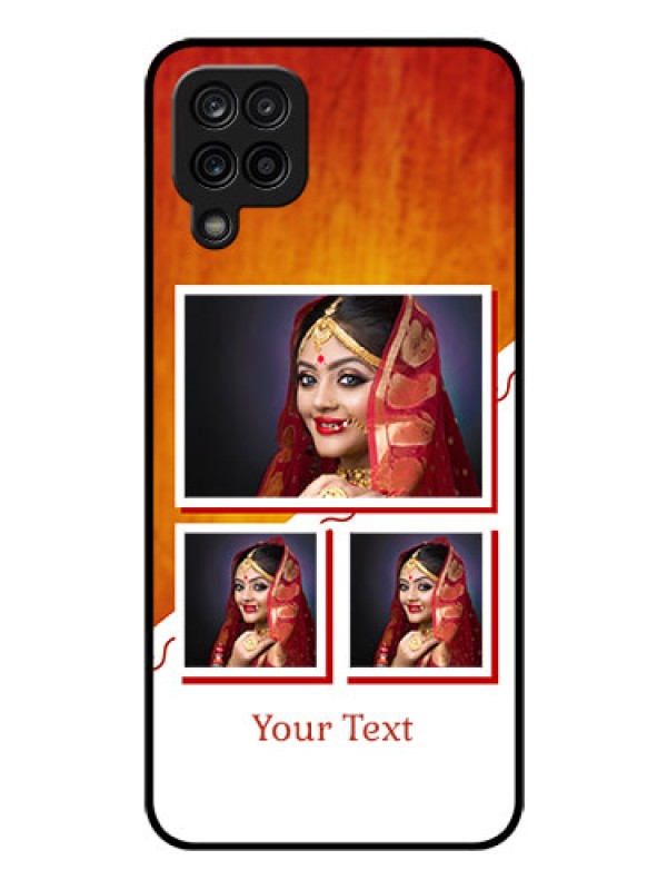 Custom Galaxy A12 Custom Glass Phone Case - Wedding Memories Design