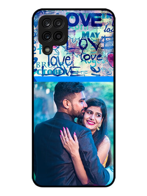 Custom Galaxy A12 Custom Glass Mobile Case - Colorful Love Design