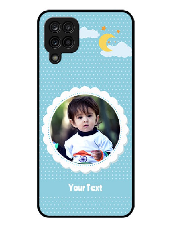 Custom Galaxy A12 Personalised Glass Phone Case - Violet Pattern Design