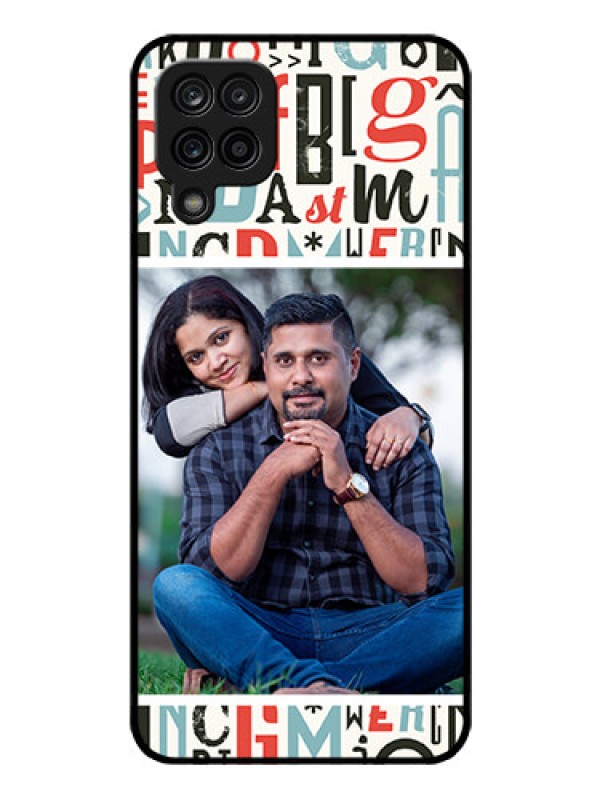 Custom Galaxy A12 Personalized Glass Phone Case - Alphabet Design
