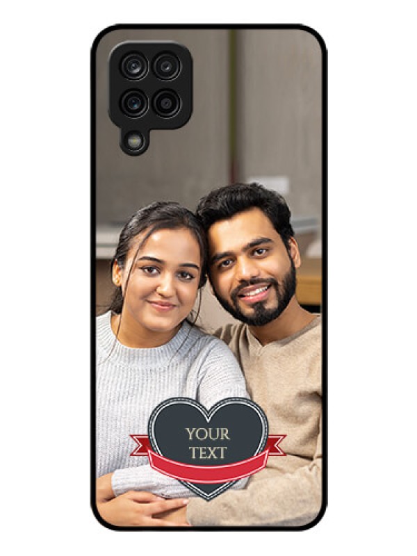 Custom Galaxy A12 Custom Glass Phone Case - Just Married Couple Design