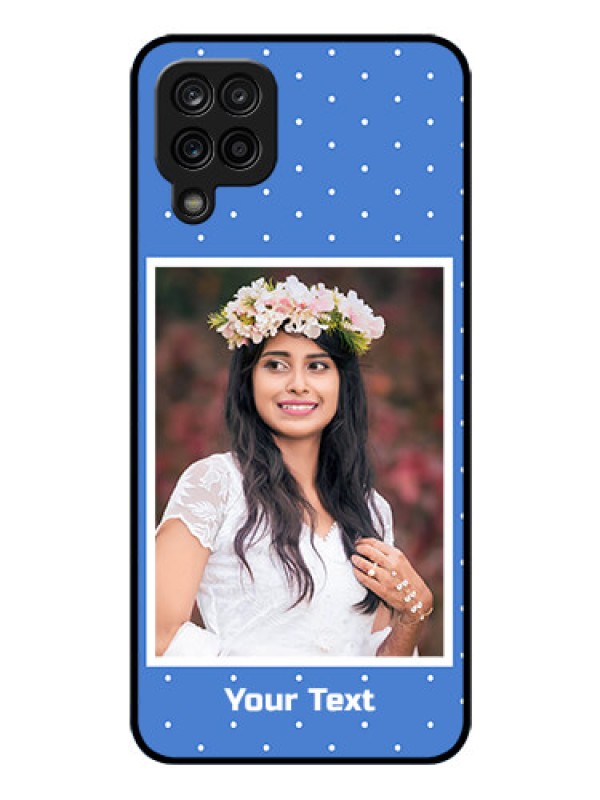 Custom Galaxy A12 Photo Printing on Glass Case - Polka dots design