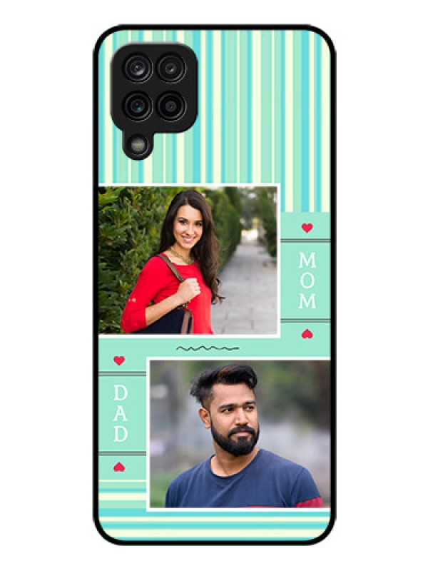 Custom Galaxy A12 Custom Glass Phone Case - Mom & Dad Pic Design