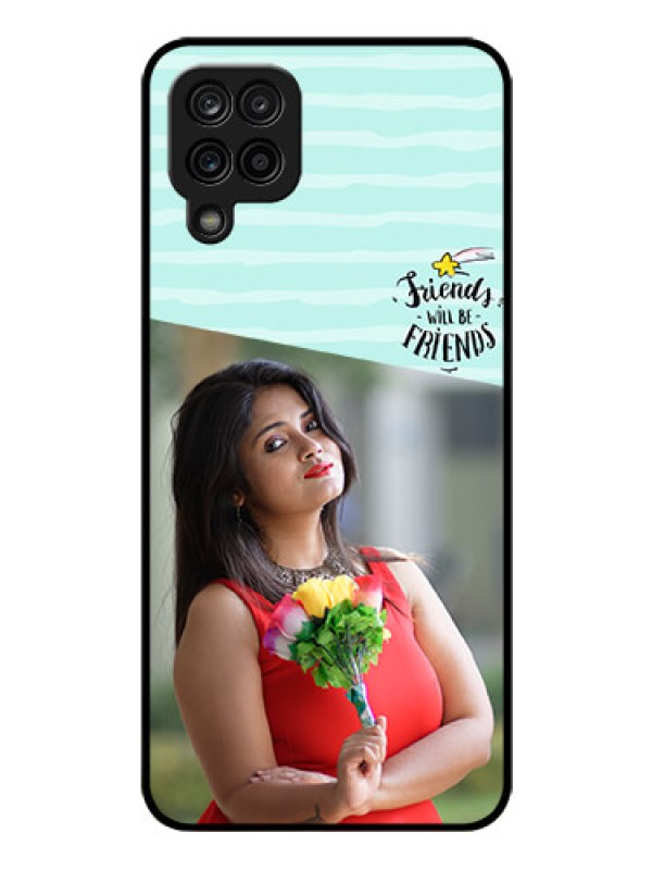 Custom Galaxy A12 Custom Glass Phone Case - Friends Picture Icon Design