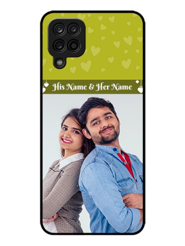 Custom Galaxy A12 Custom Glass Phone Case - You & Me Heart Design