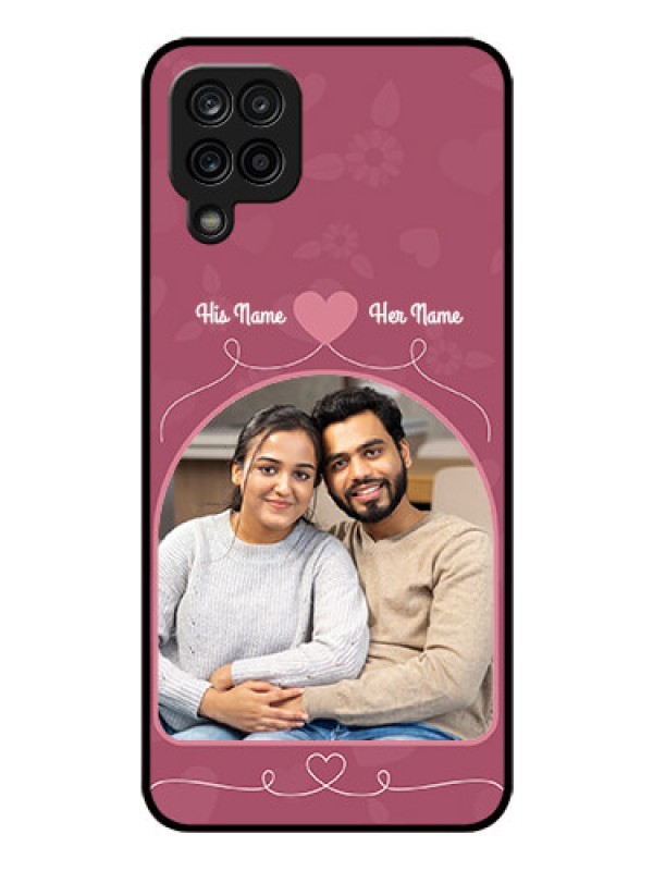 Custom Galaxy A12 Photo Printing on Glass Case - Love Floral Design