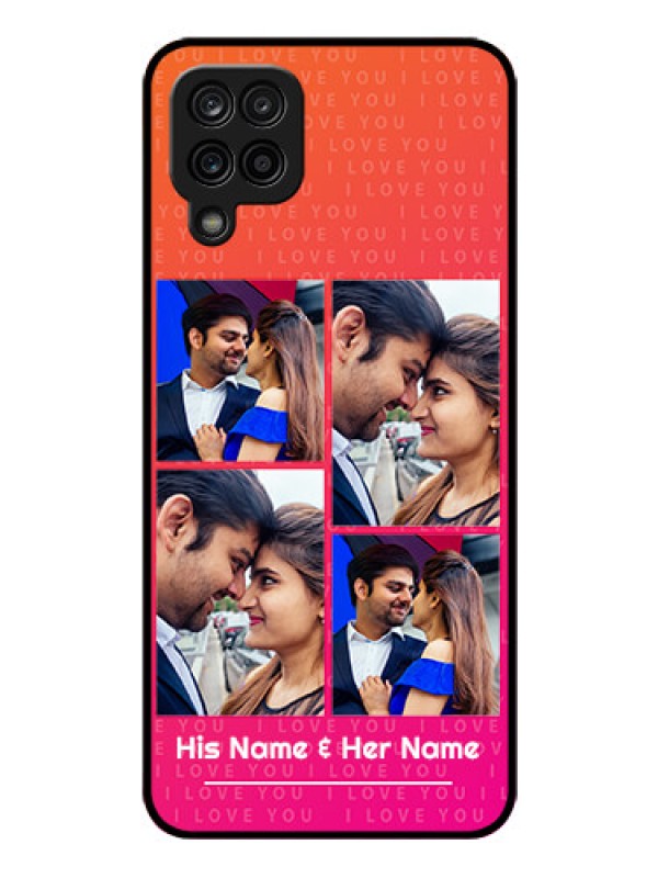 Custom Galaxy A12 Custom Glass Phone Case - I Love You Pink Design