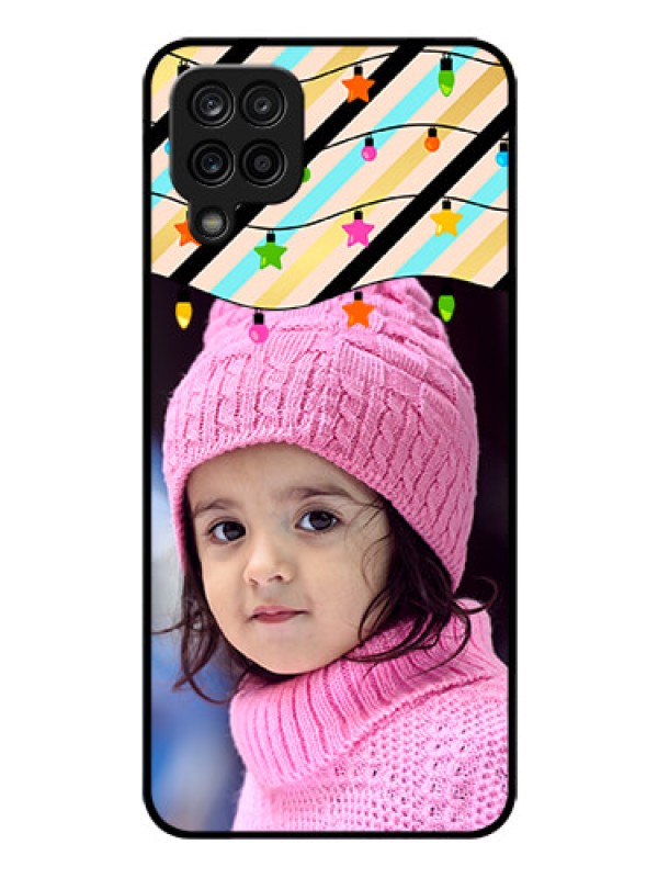 Custom Galaxy A12 Custom Glass Mobile Case - Lights Hanging Design