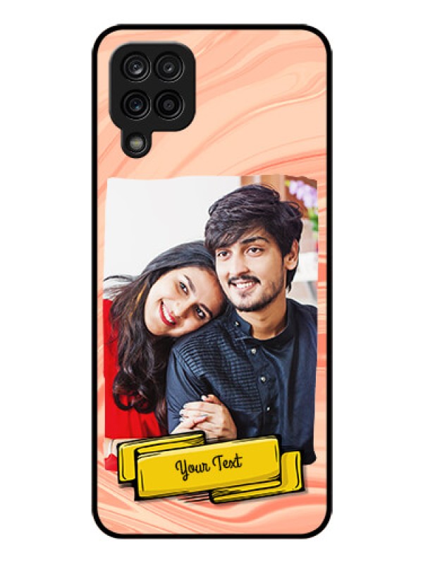 Custom Galaxy A12 Personalized Glass Phone Case - Marble Texture Design