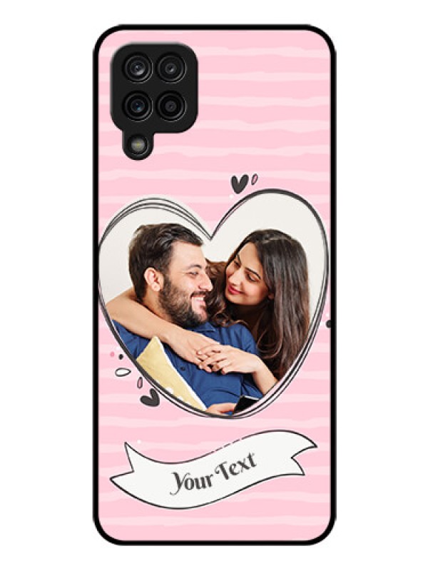 Custom Galaxy A12 Custom Glass Phone Case - Vintage Heart Design