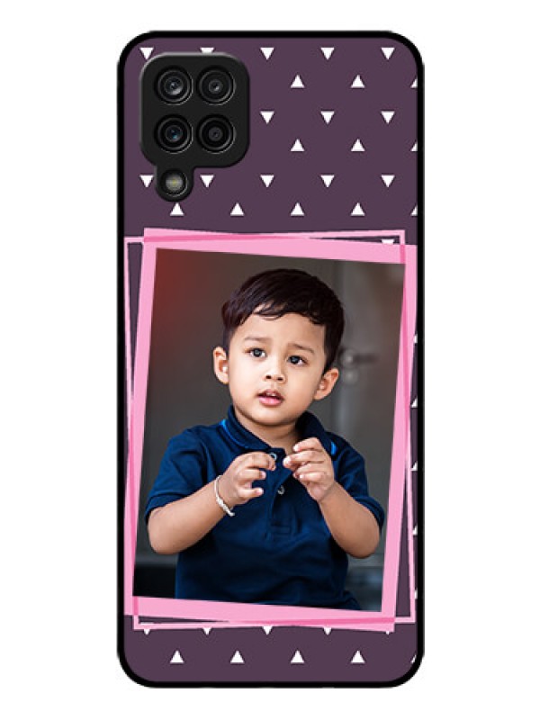 Custom Galaxy A12 Custom Glass Mobile Case - Triangle Pattern Dotted Design