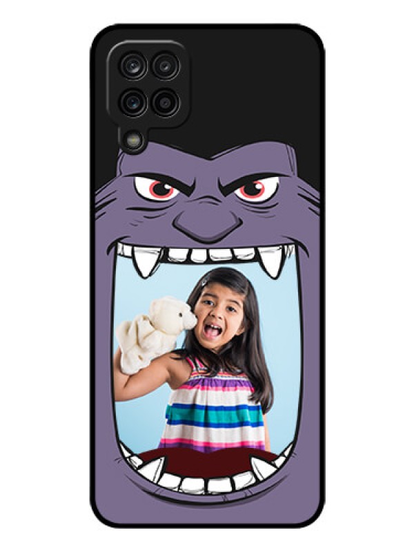 Custom Galaxy A12 Custom Glass Phone Case - Angry Monster Design