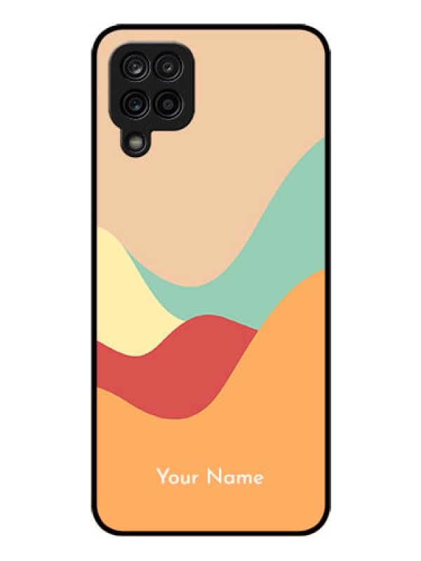 Custom Galaxy A12 Personalized Glass Phone Case - Ocean Waves Multi-colour Design