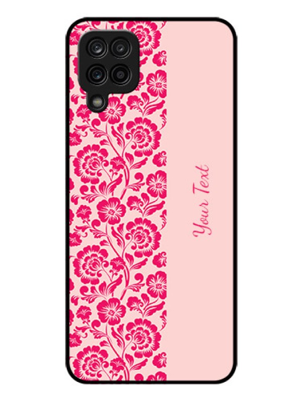 Custom Galaxy A12 Custom Glass Phone Case - Attractive Floral Pattern Design