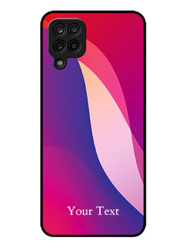 Custom Galaxy A12 Personalized Glass Phone Case - Digital abstract Overlap Design