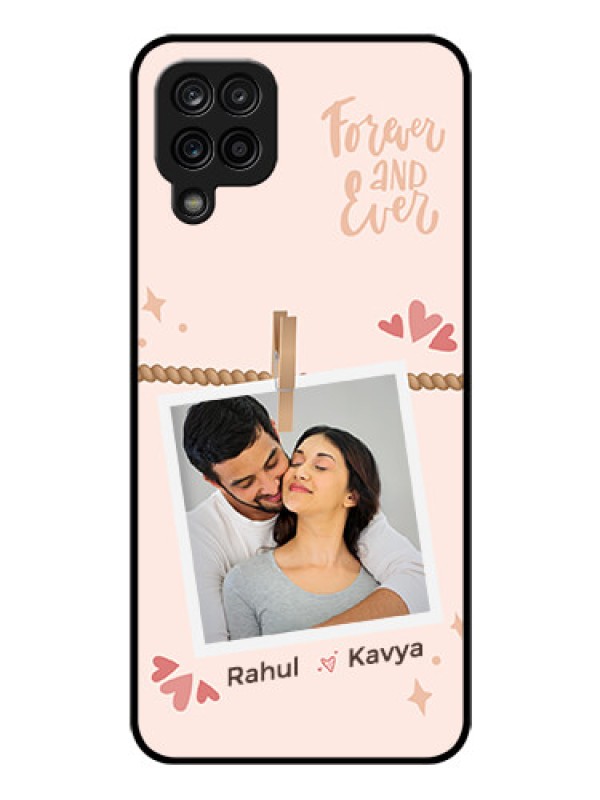 Custom Galaxy A12 Custom Glass Phone Case - Forever and ever love Design