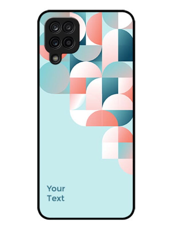 Custom Galaxy A12 Custom Glass Phone Case - Stylish Semi-circle Pattern Design