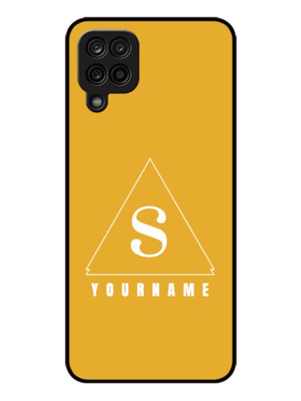 Custom Galaxy A12 Personalized Glass Phone Case - simple triangle Design