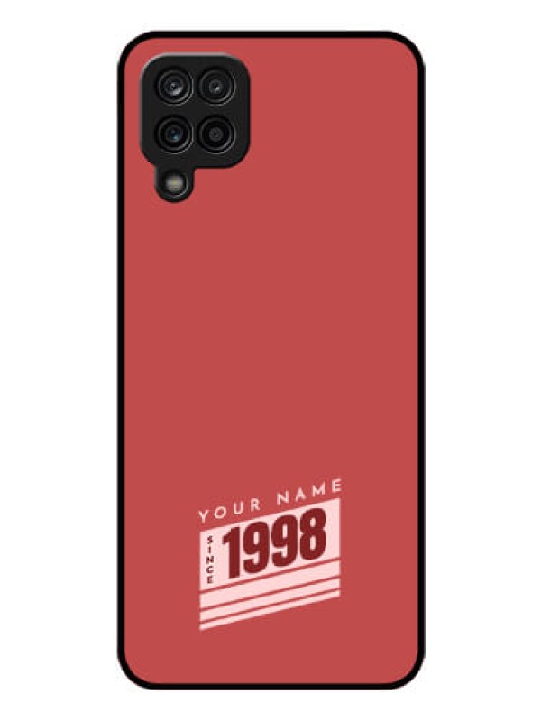 Custom Galaxy A12 Custom Glass Phone Case - Red custom year of birth Design
