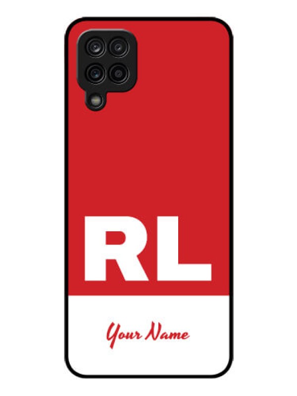 Custom Galaxy A12 Personalized Glass Phone Case - dual tone custom text Design