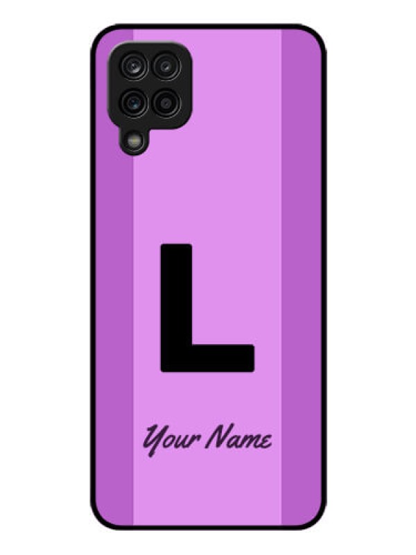 Custom Galaxy A12 Custom Glass Phone Case - Tricolor custom text Design