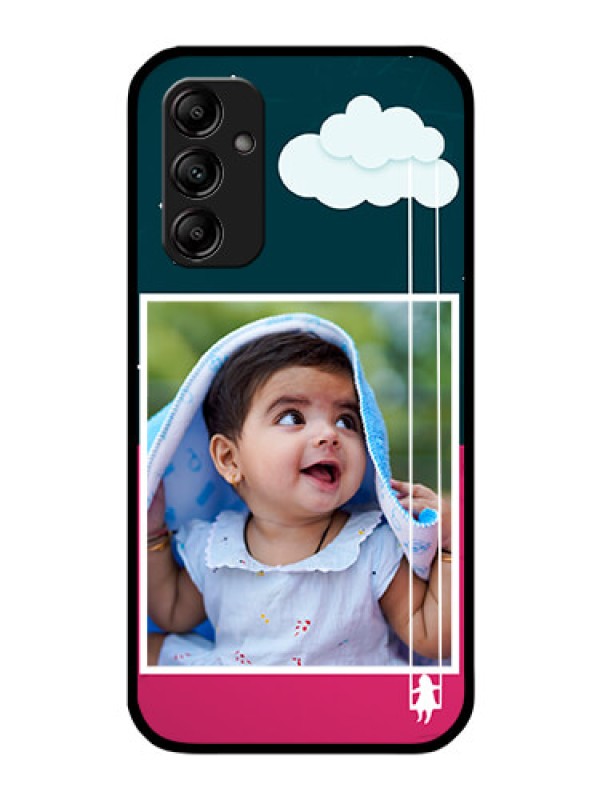 Custom Galaxy A14 4G Custom Glass Phone Case - Cute Girl with Cloud Design