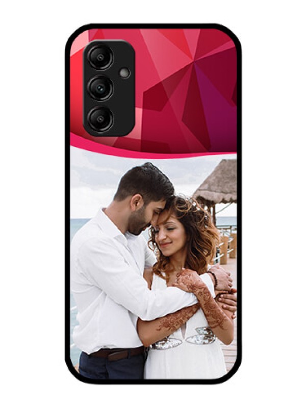 Custom Galaxy A14 4G Custom Glass Mobile Case - Red Abstract Design