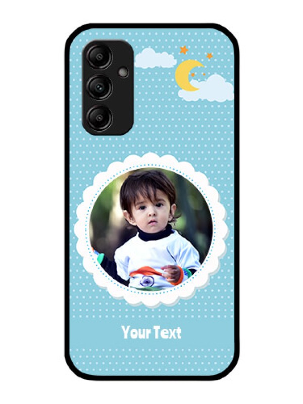 Custom Galaxy A14 4G Personalised Glass Phone Case - Violet Pattern Design