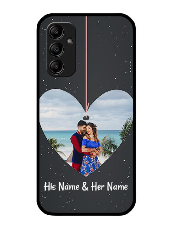 Custom Galaxy A14 4G Custom Glass Phone Case - Hanging Heart Design