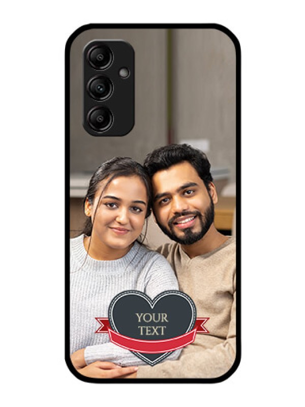 Custom Galaxy A14 4G Custom Glass Phone Case - Just Married Couple Design
