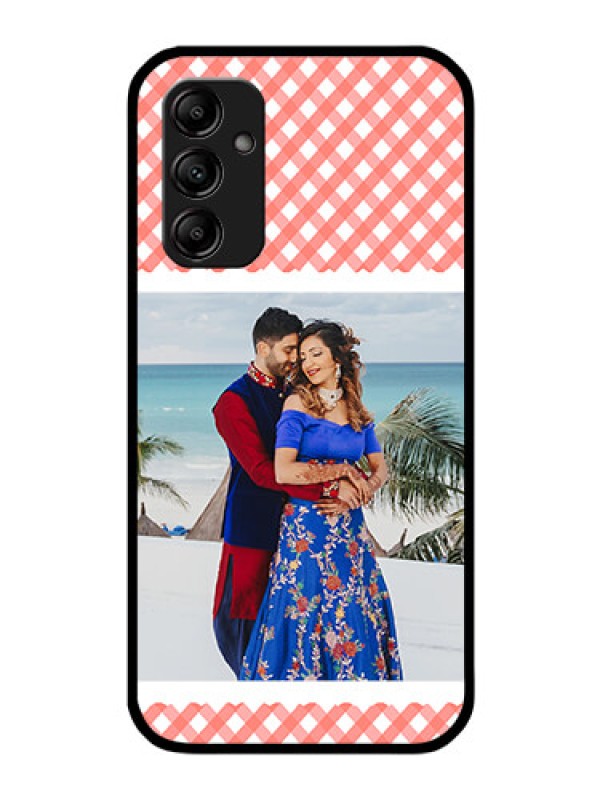 Custom Galaxy A14 4G Personalized Glass Phone Case - Pink Pattern Design