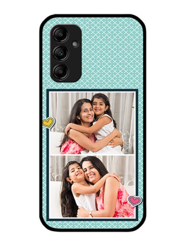 Custom Galaxy A14 4G Custom Glass Phone Case - 2 Image Holder with Pattern Design